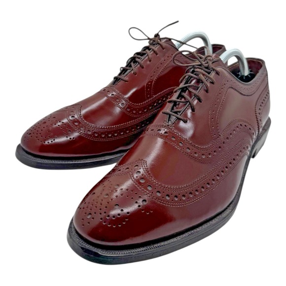 Allen Edmonds McAllister Wingtip Oxford Dress Shoe Mens 10C Narrow Brown  6265 - Picture 5 of 11